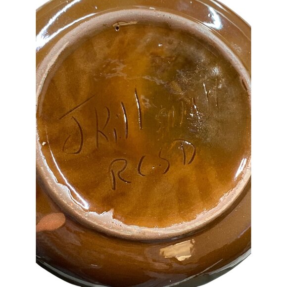 Vintage Native American Indian Sioux Pottery Vase Signed J Kill Handmade Brown - Picture 8 of 13